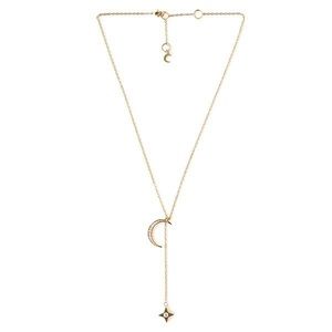 Lili Claspe Moon Lariat Necklace Gold NWT